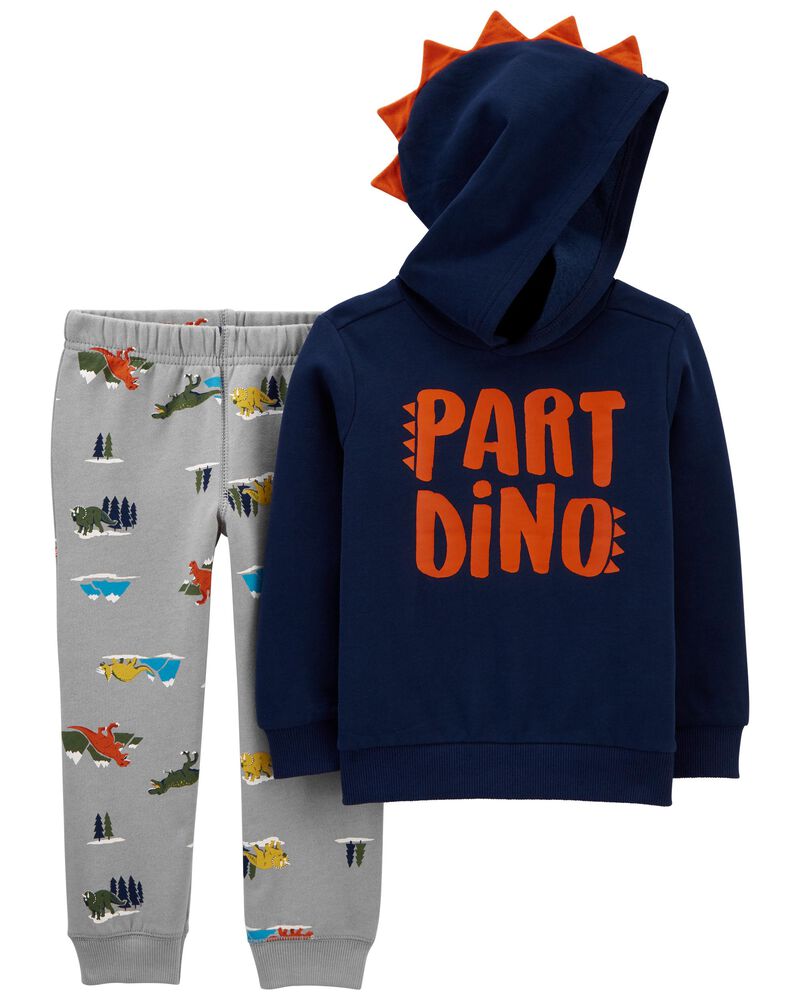 Carter/'s Infant Boys 2-Piece Green Dino Sweatshirt w// Navy Joggers Set NWT